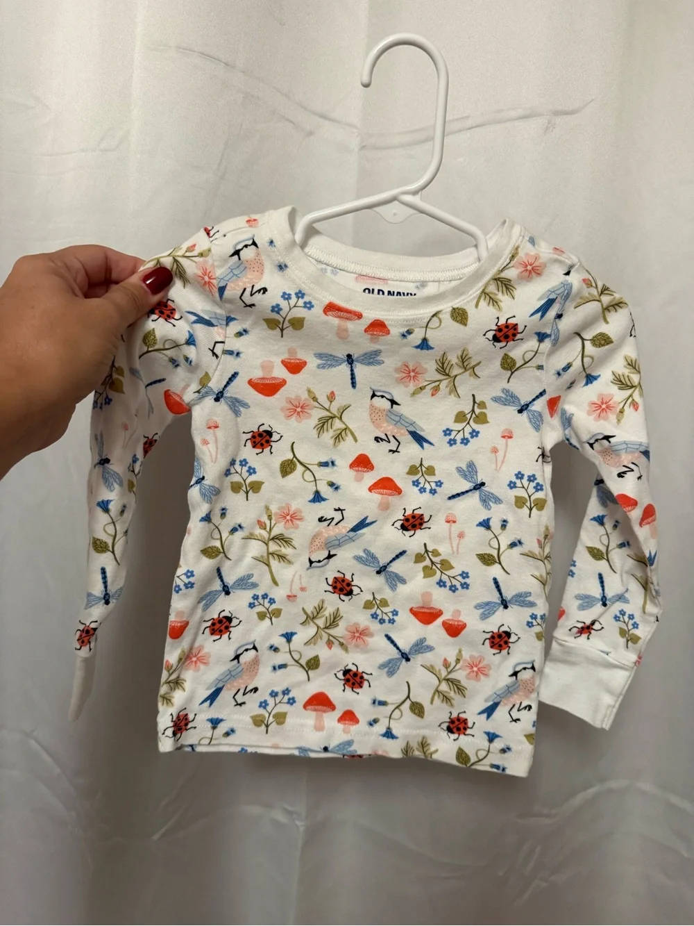 Old Navy x Lovevery Girls' White Floral & Nature Print Long-Sleeve pajama set